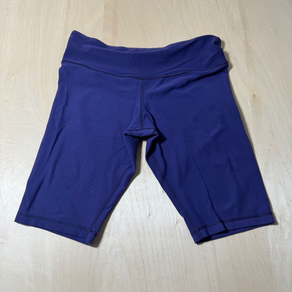 Lululemon Womens Purple Teal High Rise Yoga‎ Biker Shorts Gym Workout